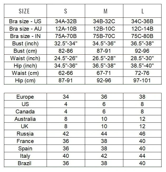 SIZE GUIDE – Moda Minx USA