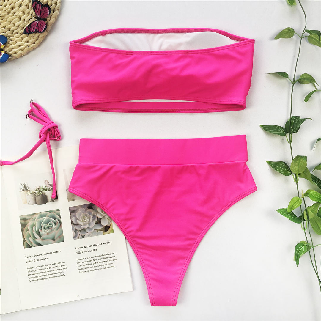 Hot pink high hot sale waisted bikini